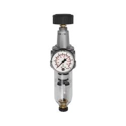 Filterregelaar "Standaard" - BG 1 tot 4 - G 1/4" tot G 1" - 5 of 40 µm - PE max. 16 bar - Regelbereik 0,5 tot 10 bar - Aftap HA - met PC-reservoir en manometer