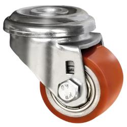 CASCOO R&uuml;ckenlochlenkrolle - Serie SWU5 - PU-Rad - Rad-&Oslash; 35 mm - Bauh&ouml;he 50 mm - Tragkraft 100 kg - Preis per St&uuml;ck