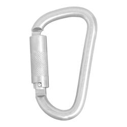 Ocelov&aacute; karabina - s bezpečnostn&iacute;m z&aacute;mkem - Twist-Lock - Keylock - Norma EN362:2004 - Pevnost v tahu 45 kN - Cena za kus