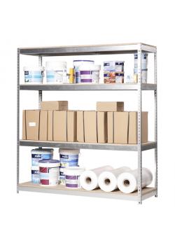 Estantería ancha - Simonforte 2406-4 Tablero aglomerado - 2000 x 2400 x 600 mm - Estantes de madera - 4 niveles
