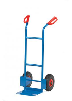 Stalen buis kar - draagvermogen 200 kg - blauw RAL 5007 - luchtbanden