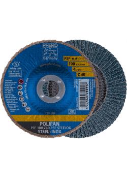 Arandela dentada POLIFAN - PFERD - ejecución plana PFF - Z PSF STEELOX/16,0 - diámetro exterior 100 mm - PU 10 unidades - Precio por unidad de embalaje