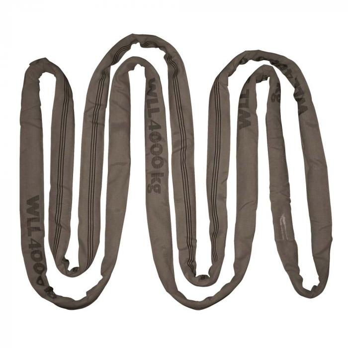 Elingue ronde - double gainage - force 4t/8t - circonférence 3 à 6 m - gris