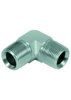 Haakse aansluitstukken 90° - verchroomd staal - AG NPT 1/8" tot NPT 1" op AG NPT 1/8" tot NPT 1"