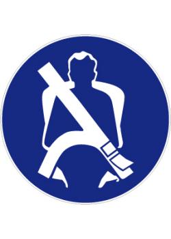 Señal obligatoria "Llevar cinturón de seguridad" - diámetro 5 pulgadas cm