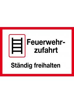 Brandschutzeichen "Feuerwehrzufahrt ständig freihalten"