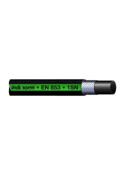 Flettet slange 1SN - gummi - DN 5 til 51 - udvendigt Ø 11,8 til 64,1 mm - PN 40 til 250 - pris pr. Rulle / meter