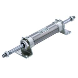 SMC persluchtcilinder CM2WB-Z - dubbelwerkend - basisuitvoering - doorlopende zuigerstang - elastische demping