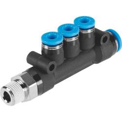 FESTO - QST3 - Distribuidor múltiple - Carcasa PBT - R/G 1/8" a 3/8" o conector 6 a 10 mm - Reducción a 4 a 8 mm - Precio por unidad