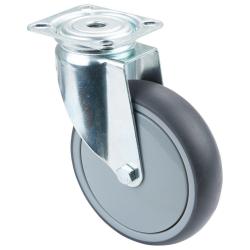 Schwere Apparate-Lenkrolle - Anschraubplatte - Thermoplast-Rad - Rad-&Oslash; 125 mm - Bauh&ouml;he 160 mm - Tragkraft 100 kg - Preis per St&uuml;ck