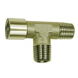 Raccord en T - laiton nickel&eacute; - 2 x filetage ext&eacute;rieur R - 1 x filetage femelle G - PN max. 60 bar - Prix &agrave; l'unit&eacute;