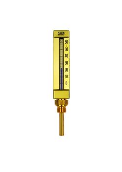 Machinethermometer HBZ - messing - aansluitschroefdraad 1/2" - recht - dompeldiepte 63 mm