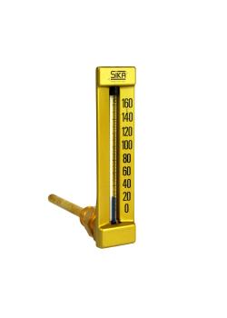 Machinethermometer WBZ - messing - aansluitschroefdraad 1/2" - hoek 90° - dompelbuislengte 160 mm