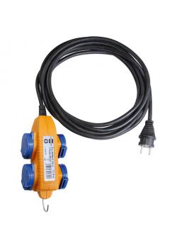 Cable de obra - con bloque de alimentación de 4 pulgadas - 10 m - H07RN-F3G1.5 - negro - IP44
