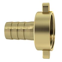 2/3 letkuliitin - liitosmutteri - tasotiivisteinen - kevyt rakenne - paljas messinki - G 3/4 - G 1 3/4 - letkuille 16 - 38 mm - hinta kappaleelta