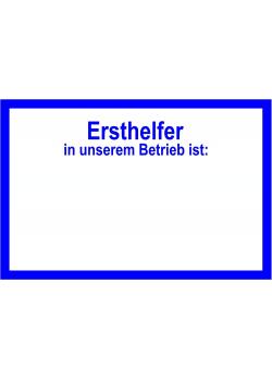 Aushang a. Arbeitsplatz "Ersthelfer" 10x20cm/20x40cm