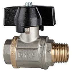 Palloventtiili - raskaaseen k&auml;ytt&ouml;&ouml;n - nikkel&ouml;ity messinki - siipikahvalla - naaras-/uroskierre - G 1 - DN 25 - PN max. 80 bar - hinta per kappale