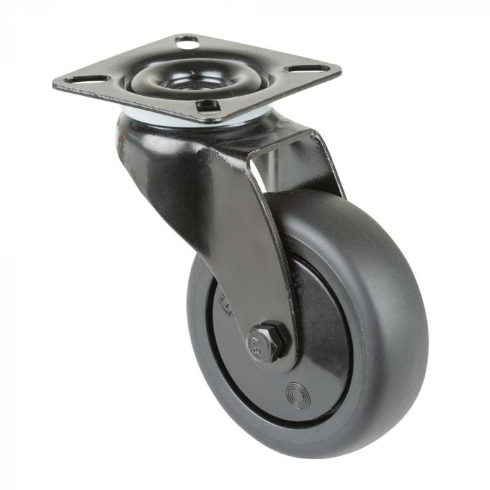 Roulette pivotante d'appareil avec fourche en t&ocirc;le d'acier - &Oslash; roue 75 mm - hauteur de construction 103 mm - force 60 kg