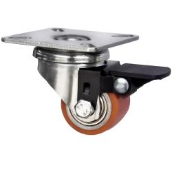 CASCOO Lenkrolle mit Totalfeststeller - Serie SWU5 - PU-Rad - Rad-&Oslash; 35 mm - Bauh&ouml;he 52,5 mm - Tragkraft 100 kg - Preis per St&uuml;ck