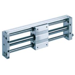 SMC zuigerloze cilinder CY1L - slede-uitvoering met kogelbus - magnetische koppeling - 2 schokdempers