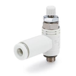 ASV10 quick exhaust throttle valve – PBT – hose outer diameter 6 to 12 mm – R 1/8" to R 1/2" – price per piece