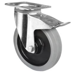 CASCOO Lenkrolle mit Totalfeststeller - Serie R4E2 - Elastik-Rad - Rad-&Oslash; 200 mm - Bauh&ouml;he 235 mm - Tragkraft 350 kg - Preis per St&uuml;ck