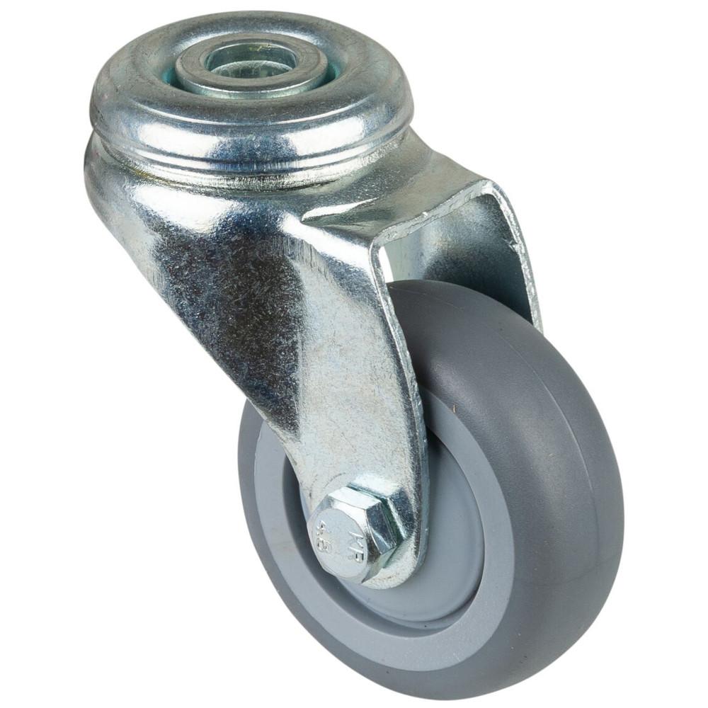 Roulette pivotante pour appareils avec al&eacute;sage arri&egrave;re - Roue thermoplastique - &Oslash; de la roue 50 &agrave; 100 mm - hauteur totale 73 &agrave; 121 mm - Capacit&eacute; de charge 50 &agrave; 90 kg - Prix &agrave; l'unit&eacute;