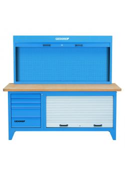 Banco de trabajo combinado - con armario - azul - capacidad de carga hasta 2 toneladas
