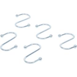 Lot de crochets en S - Acier &agrave; outils galvanis&eacute; - Longueur 75 mm - 5 pi&egrave;ces