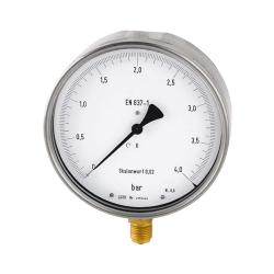 Fijnmeetmanometers - Ø 160 - G 1/2" radiaal onder - type 312.20 - nauwkeurigheidsklasse 0,6 - CrNi-staal - verschillende meetbereiken