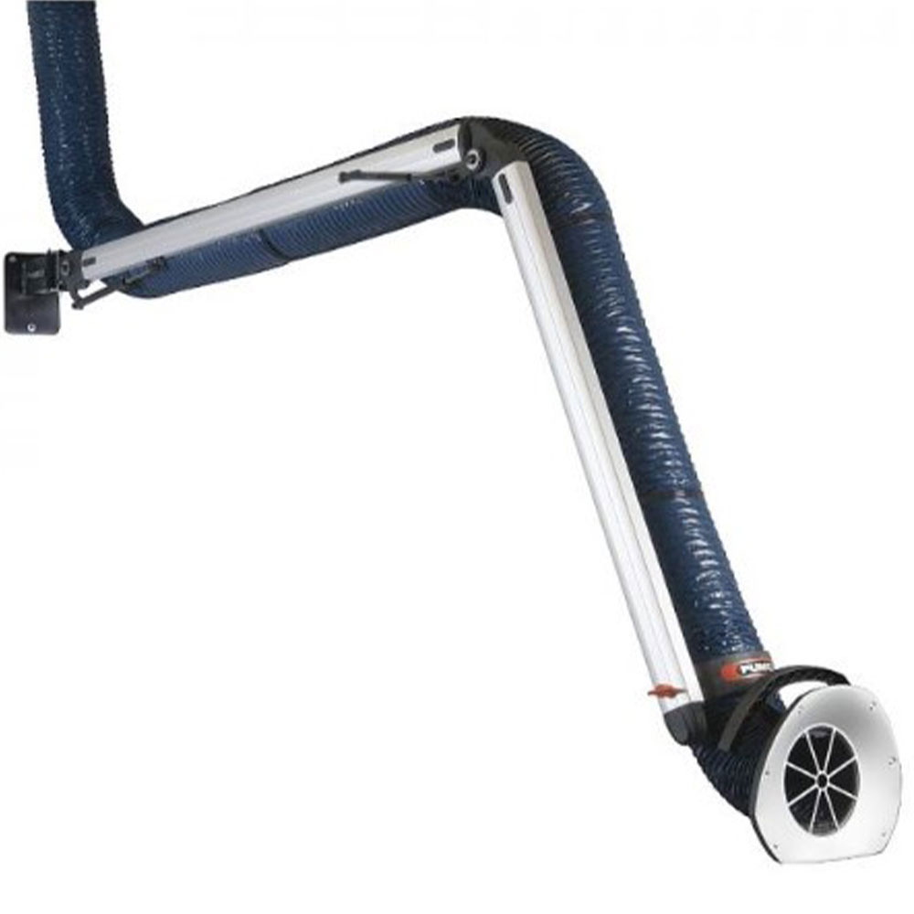 Afzuigarm PR - lengte 1500 tot 7000 mm - Ø 100 tot 200 mm - uitvoering standaard, wit, CR en ATEX - incl. wandbevestiging