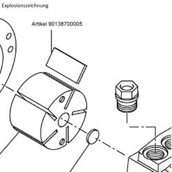 Karbonslidesett - for roterende vingepumpe VT 4.4 - 5 deler