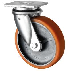 Rotella girevole per carichi pesanti CASCOO - Ruota in PU - &Oslash; della ruota da 125 a 200 mm - Altezza totale da 170 a 245 mm - Portata da 700 a 1000 kg - Prezzo al pezzo