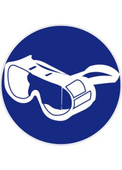 Señal obligatoria "Utilizar gafas de seguridad completas"