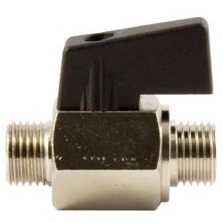 Mini-Kugelhahn - Messing vernickelt - glatte Oberfl&auml;che - mit Drehgriff - AG G 1/4 bis 1/2 - DN 8 oder 10 - PN max. 10 bar - Preis per St&uuml;ck