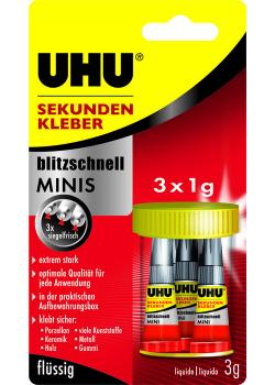UHU-Klej sekundowy - minis - 3x1 g