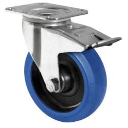 CASCOO Lenkrolle mit Totalfeststeller - Serie R4F1 - Elastik-Rad - Rad-&Oslash; 80 bis 200 mm - Bauh&ouml;he 105 bis 235 mm - Tragkraft 130 bis 350 kg - Preis per St&uuml;ck