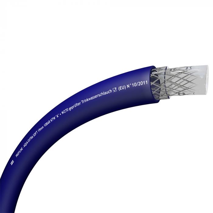 Flerlags PE-slange Profiline Aqua Extra Soft - polyethylen - indvendig Ø 13 til 25 mm - udvendig Ø 19 til 33,5 mm - længde 50 m - farve blå - pris pr.
