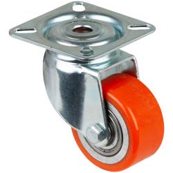 Lenkrolle kompakt - Anschraubplatte - PU-Rad - Rad-&Oslash; 50 mm - Bauh&ouml;he 74 mm - Tragkraft 150 kg - Preis per St&uuml;ck