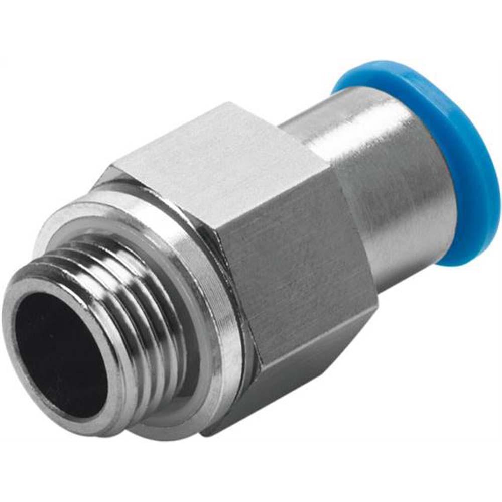 FESTO - QSK - låsende push-in fitting - forniklet messing - AG G 1/8" til 1/2" - slange Ø 4 til 12 mm - pris pr stk.