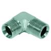 Hoekschroefstuk 90° - chroomstaal - buitendraad G 1/4"  tot G 3/4" op NPT 1/4"  tot NPT 3/4"