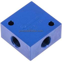 Festo FR-12-M manifoldblokk - pneumatisk manifold - 3 utganger - 1 innløp - G1/4 innvendig gjenge - pris per stykk