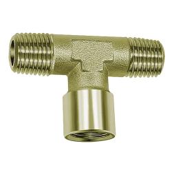 Raccord en T - laiton nickel&eacute; - 2 x filetage ext&eacute;rieur R - 1 x filetage femelle G - PN max. 60 bar - Prix &agrave; l'unit&eacute;