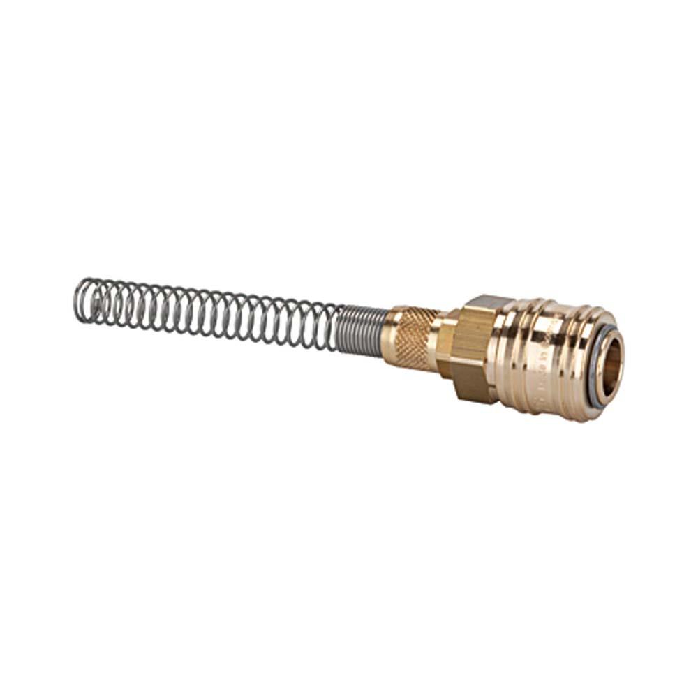 Snelkoppeling - blank messing - met slangaansluiting - nominale diameter 7,2 - sleutelwijdte 22 mm - prijs per stuk