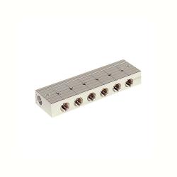 Fordelingslist - støpt aluminium - 6 til 10 integrerte kuleventiler - PN maks 10 bar grovvakuum - innløp/utløp G 3/8" - pris pr