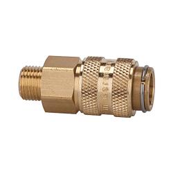 Racor rápido - Pieza bruta de latón - NW 5 - Rosca exterior G 1/8" - PN 35 bar - Cierre en ambos lados
