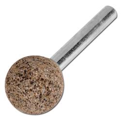 Punta montada, PFERD - dureza N - grano 30, mezcla de corindón - bola - aglomerante de resina sintética - cabeza Ø 20 mm - eje Ø x longitud 6 x 40 mm - hasta 47700 rpm