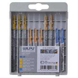 Surtido de hojas de sierra de calar WILPU de 10 piezas - de HCS/CV - para madera y metal