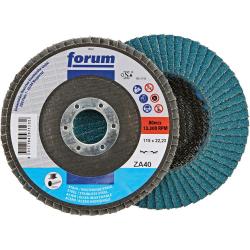 F&auml;cherschleifscheibe - Zirkonkorund - gew&ouml;lbt - Au&szlig;en-&Oslash; 115mm - K&ouml;rnung 40 - FORUM