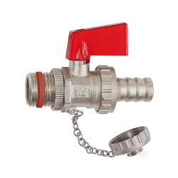 KFE-kogelkraan - messing vernikkeld - bedrijfstemperatuur 0 °C tot 110 °C - G 1/2 - mondstuk LW 13 -  PN max. 10 bar - prijs per stuk
